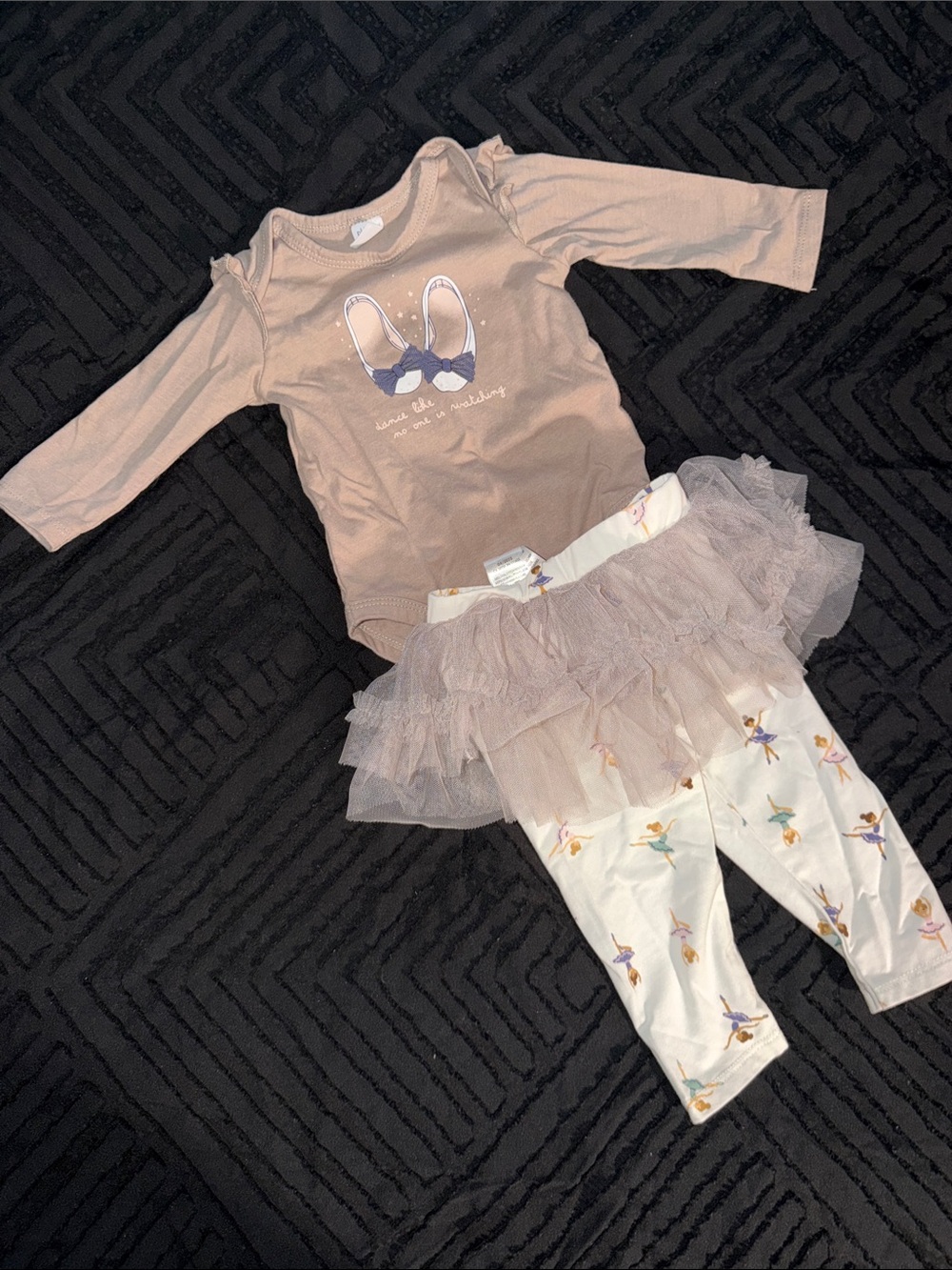 Toddler Ballet Tutu Matching Set in Dusty Pink